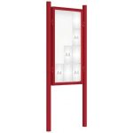 PROCITY Venkovní vitrína model 2000 12 x A4, červená, včetně sloupků | Zboží Auto