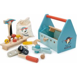 Tender Leaf Toys drevený kufrík Tap Tap Tool Box s pracovným náradím a zatlkáčkou TL8563