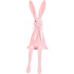 Zajíc s mašlí - sedící figurka, semiš, barva světle růžová Autronic VEK210 PINK-LT Plast – Sleviste.cz