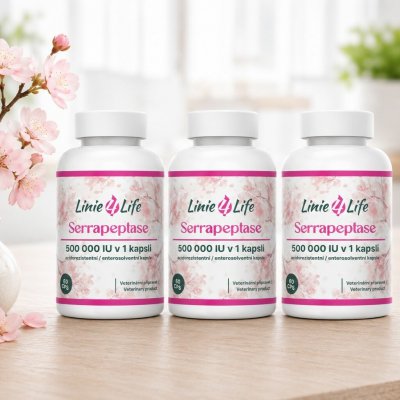 Linie4Life Serrapeptase 500 000 IU – proteolytický enzym 180 kapslí / 180 dní – Hledejceny.cz