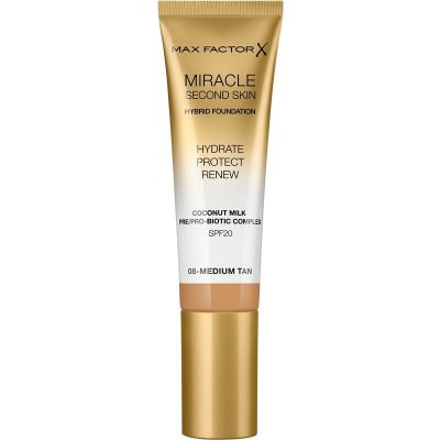 Max Factor Miracle Second Skin hydratační krémový make-up SPF20 08 Medium Tan 30 ml