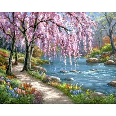 Norimpex Diamantové malování Sakury u řeky 30 x 40 cm – Sleviste.cz