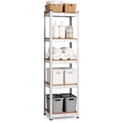 Garden Line Regál Ozo 40 x 40 x 180 cm 5 polic stříbrný hnědý – Zboží Dáma