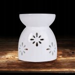 Dedra aroma lampa z keramiky kytka bílá 10 cm – Zboží Dáma