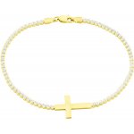 Gemmax Jewelry zlatý tenisový náramek Křížek se zirkony GLBYB-17-02689 – Hledejceny.cz