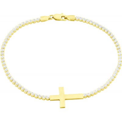 Gemmax Jewelry zlatý tenisový náramek Křížek se zirkony GLBYB-17-02689 – Hledejceny.cz