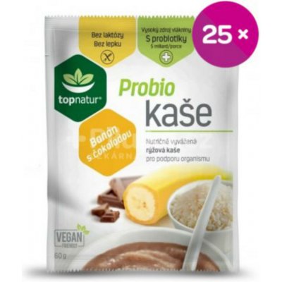 Topnatur Probio kaše banán s čokoládou 25 x 60 g