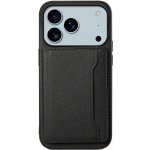 AppleKing kožený kryt s kapsou na karty pro iPhone 17 Pro - černý – Zboží Mobilmania
