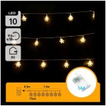 Aigostar LED Vánoční řetěz 10xLED/3xAA 1,5m teplá bílá vločky B10303Q6R – Hledejceny.cz