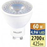 McLED LED žárovka GU10 4,9W 60W teplá bílá 2700K , reflektor 38° – Zboží Živě