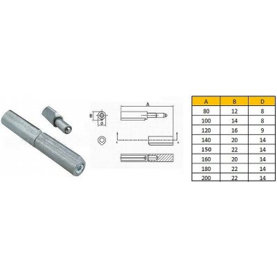 Satos Závěs k přivaření s kuličkou seřiditelný 80x12mm, čep 8mm – Zboží Mobilmania