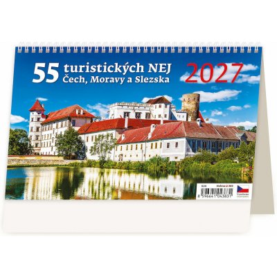stolní 55 turistických NEJ Čech, Moravy a Slezska 22,6cm x 13,9cm, S24-27 2027 – Zboží Dáma
