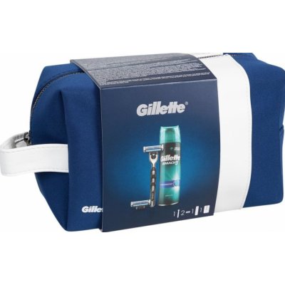 Gillette Mach 3 holicí strojek + náhradní hlavice 2 ks + Comfort gel na holení 200 ml + etue dárková sada – Zboží Mobilmania