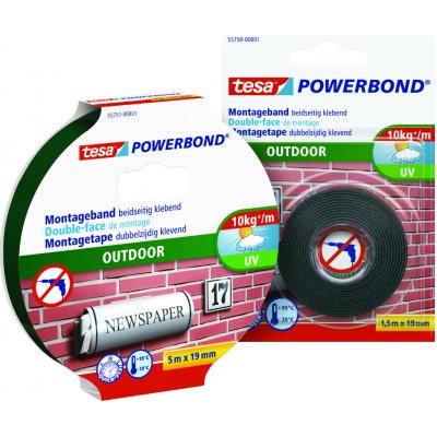 Tesa Powerbond oboustranná lepící páska pro exteríer 19 mm x 1,5 m – Hledejceny.cz