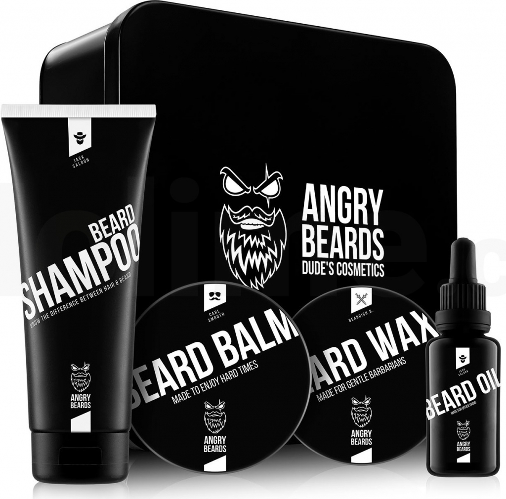 Angry Beards Garrigue Transparent Shaving Gel Jack Saloon gel na holení 250 ml + Garrigue shavetta na holení + Derby Premium náhradní žiletky 5 ks + Jack Saloon balzám po holení 150