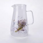 decoDoma Skleněný džbán LEVANDULE 1450 ml – Zboží Dáma