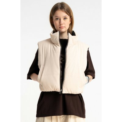 Reporter Young dívčí prošívaná oboustranná vesta se stojáčkem a kapsami černo-béžová 261-0887G-07-100-1 – Zboží Dáma