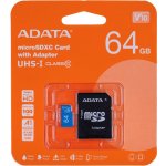 ADATA microSDXC 64 GB UHS-I U1 AUSDX64GUICL10A1-RA1 – Zboží Živě