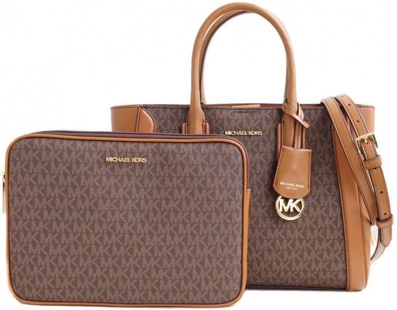 Michael Kors Sheila medium logo hnědá