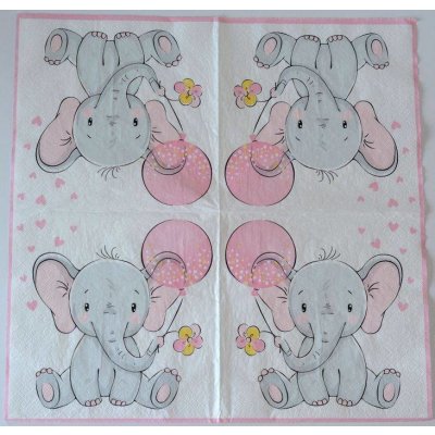 Ubrousek na decoupage Pro děti Slon růžový – Hledejceny.cz