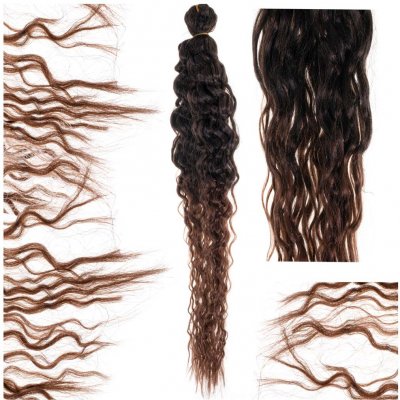 KIK Syntetické vlasy pro tkaní afroloki hnědé – Zboží Mobilmania