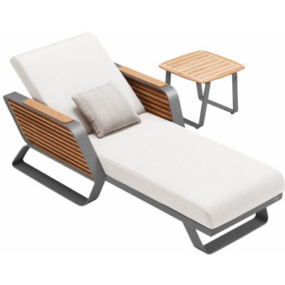 Higold NL Zahradní lehátko Wing Grey White s odkládacím stolkem HG2049110GW – Hledejceny.cz