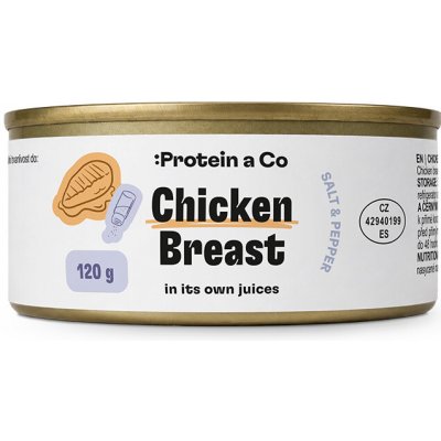 ProteinaCo Kuřecí prsa ve vlastní šťávě se solí a pepřem 120 g – Hledejceny.cz