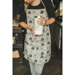 Wooline Kuchyňská zástěra lněná s motivem šedých oveček 70 x 70 cm – Hledejceny.cz