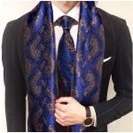 Knoflickarna.CZ manžetové knoflíčky s kravatou a šálou modrá – Zboží Mobilmania