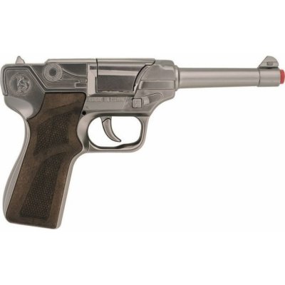 Alltoys policejní pistole stříbrná kovová 8 ran – Zboží Mobilmania