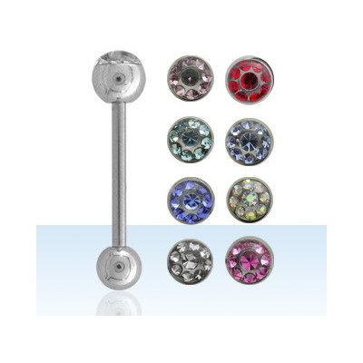 Marre piercing do jazyku činka s krystalky ABBTCRS – Hledejceny.cz