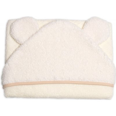 Baby Nellys Kojenecká osuška s kapucí a oušky Boucle 80x80cm smetanová – Hledejceny.cz