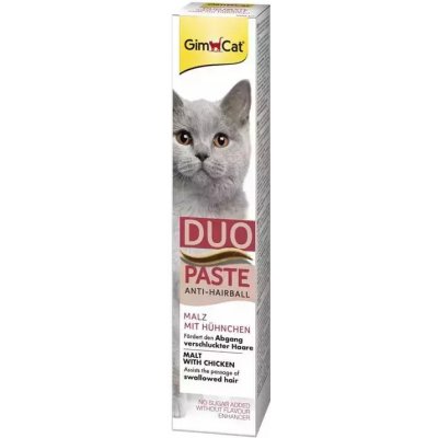 GIMBORN Gim Cat Paste Anti Hairball Duo slad s kuřecím masem 50 g – Zbozi.Blesk.cz