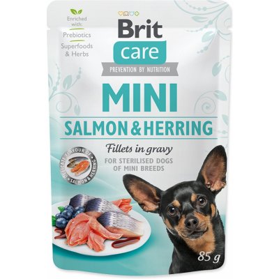 Brit Care Mini Salmon & Herring fillets in gravy 85 g – Sleviste.cz