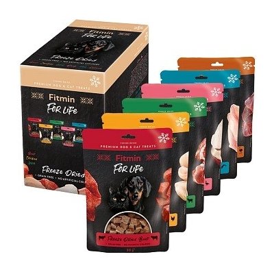 Fitmin For Life Mrazem sušené pamlsky multipack 6 x 30 g – Zboží Mobilmania