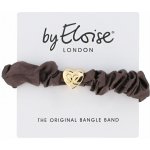 By Eloise London Gold Heart Silk Scrunchie barva Mocha – Sleviste.cz