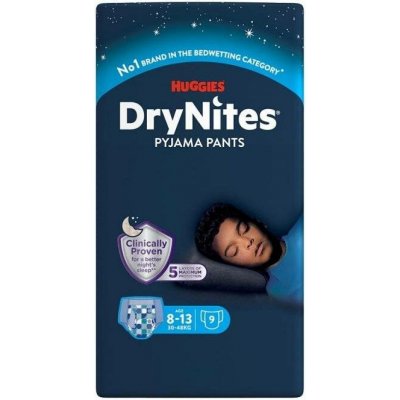 Huggies DryNites pro chlapce 8-13 let 30-48kg 9ks – Hledejceny.cz