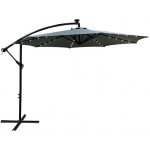 DobreSny Zahradní slunečník MILIN světle šedý s LED osvětlením, 300x300x245 cm – Hledejceny.cz