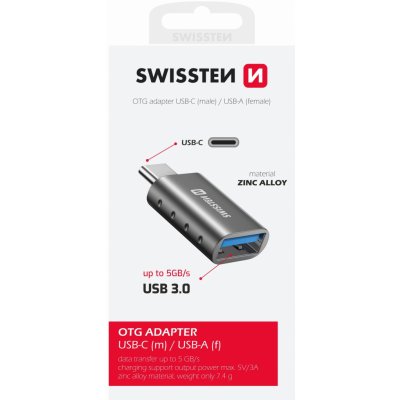 Swissten OTG ADAPTER USB-CM/USB-AF – Zboží Živě