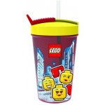 LEGO® Iconic Girl kelímek s brčkem žlutá červená 500 ml – Sleviste.cz