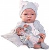 Panenka Antonio Juan Realistické miminko holčička v šedém oblečku