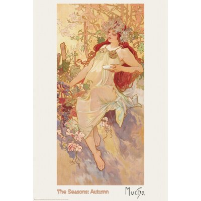 Plakát, Obraz - Alfons Mucha - The Seasons: Autumn (1896), 61 × 91.5 cm – Zboží Dáma