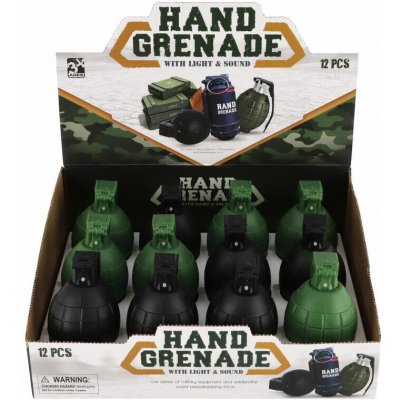 Teddies ruční granát plast 10cm na baterie se zvukem se světlem 2 barvy – Zboží Mobilmania