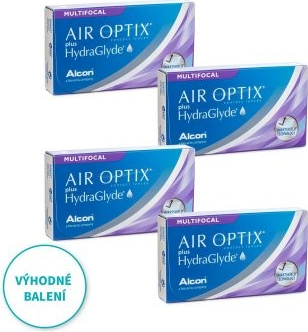 Alcon Air Optix Plus Hydraglyde Multifocal 6 čoček balení 3+1 zdarma
