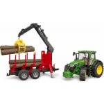 Bruder 3154 traktor John Deere 7R 350 se zadním přívěsem a 4 kládami – Zboží Mobilmania