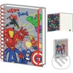 CurePink Poznámkový blok Marvel Avengers Klub hrdinů A5 16 x 21 cm – Zboží Živě