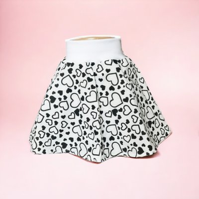Dětská dívčí sukně s černými srdíčky bílá – Zbozi.Blesk.cz