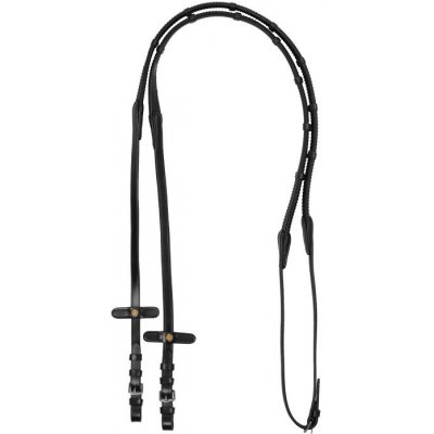 Equestro Gumové otěže se zarážkami Černá – Zboží Dáma