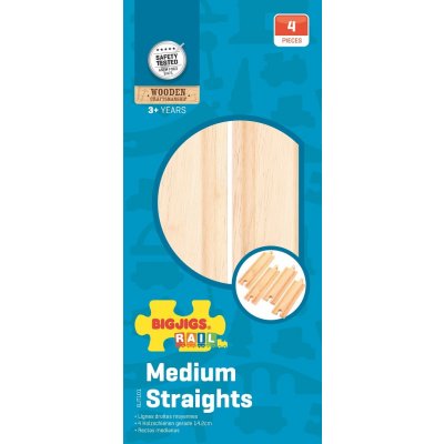 Bigjigs Rail Střední rovné koleje 16cm 4ks – Zbozi.Blesk.cz