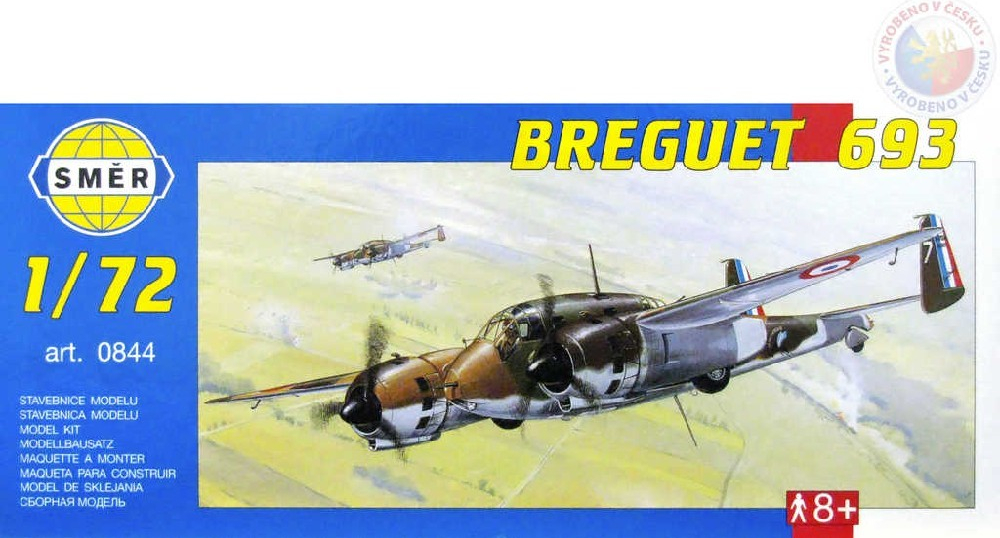 Směr Breguet 693 slepovací stavebnice letadlo 1:72
